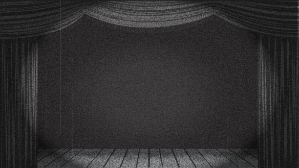 黑白复古的无声电影标题屏幕背景与开放的舞台窗帘聚光灯样本文本很多的纹理4k宽高比图片下载