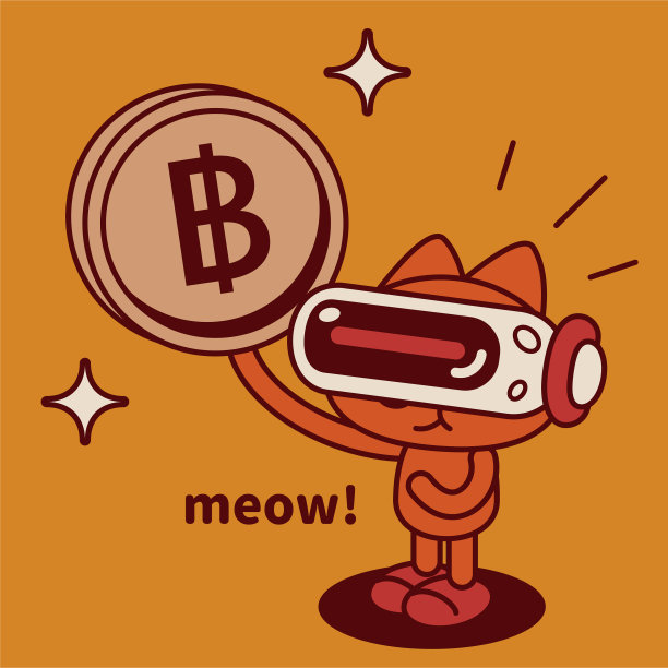 戴VR眼镜的可爱小猫进入元宇宙展示金币图片下载