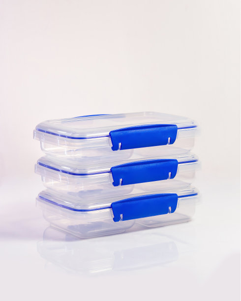 空午餐盒与多个部分组织膳食图片下载