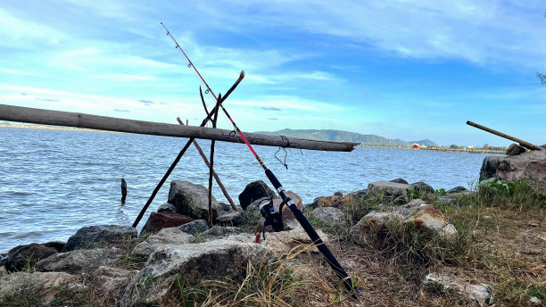 采购产品鱼竿与海，钓鱼与海，鱼竿，渔民的海洋背景图片下载