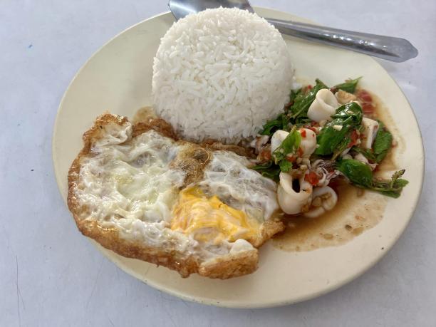 一盘饭、肉和蔬菜的照片。图片下载