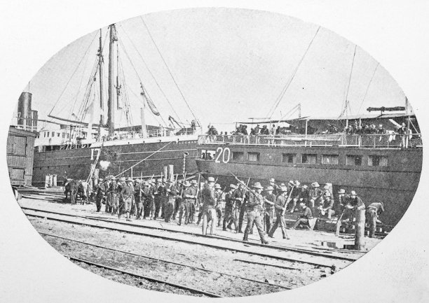 美西战争期间古巴的古董照片，在坦帕港登船图片下载