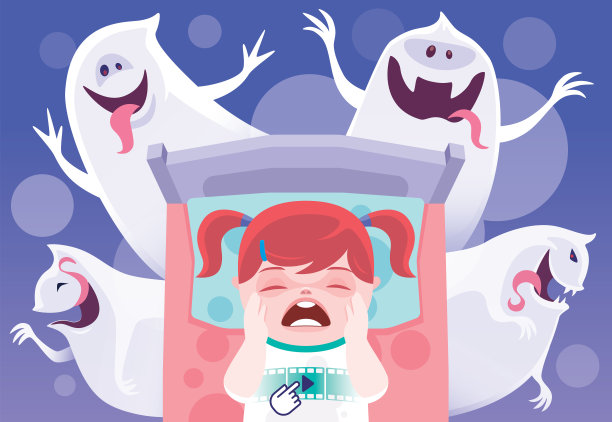 小女孩做噩梦，梦见周围有鬼图片下载