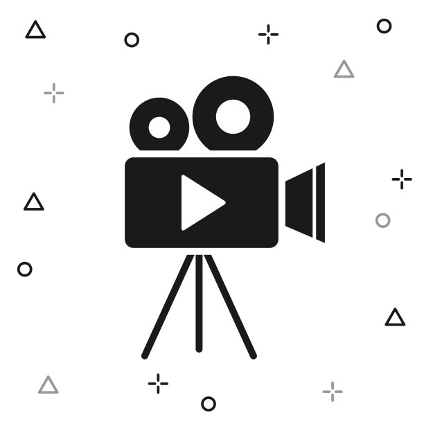 带三脚架的摄像机。白色背景图标图片下载