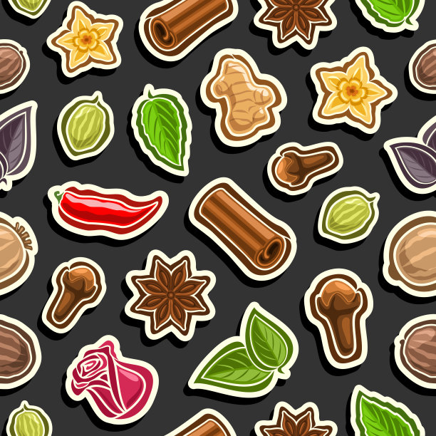 香料无缝矢量图案图片下载