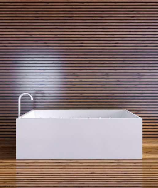 现代明亮的浴室室内3D渲染插图图片下载