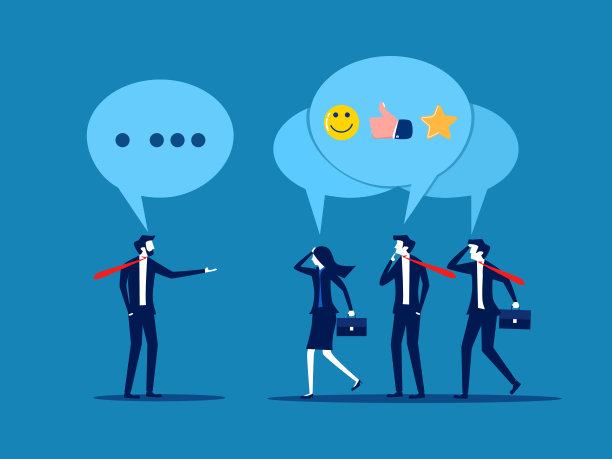 说服。商人说服他的同事相信。向量图片下载