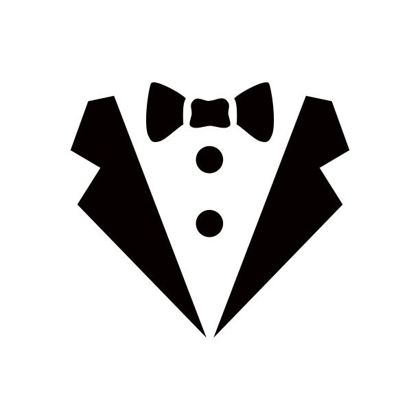 新郎准备穿着黑白相间的燕尾服和领结结婚图片下载