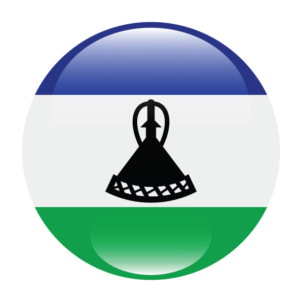 莱索托国旗。莱索托圆旗。图片下载