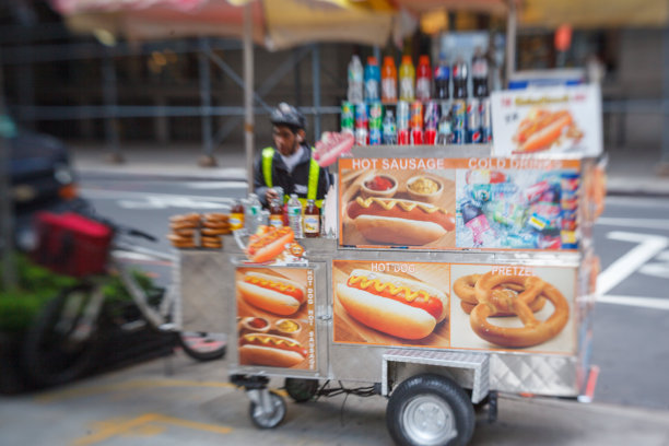 纽约曼哈顿的热狗亭图片下载