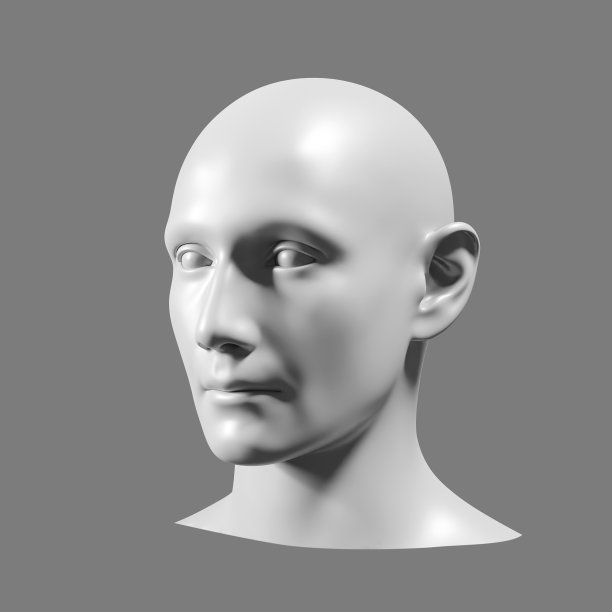 头部，黑色和白色，3d杂志风格的时尚拼贴。现代当代艺术，剪切路径，3D渲染图片下载