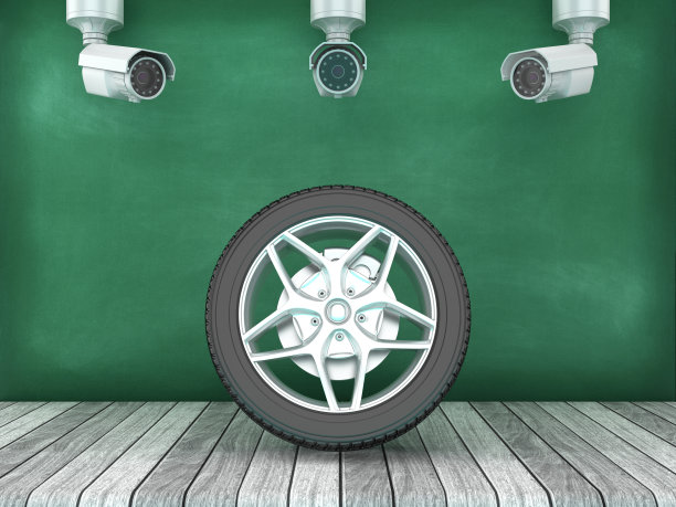 带有安全摄像头的3D轮子图片下载