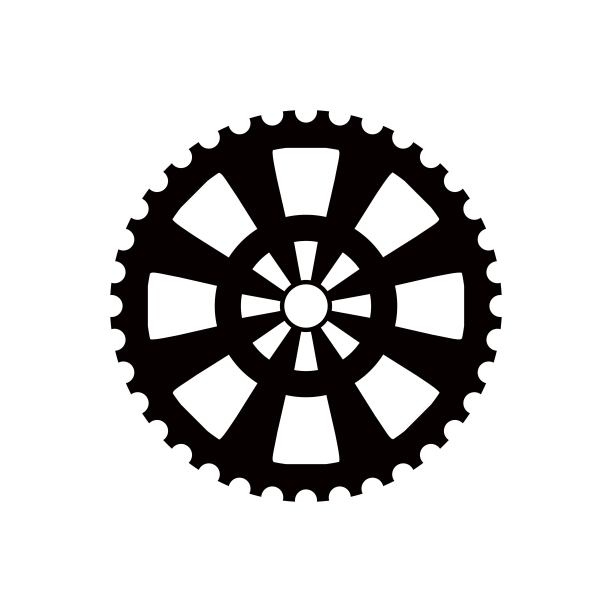 车辆齿轮部分摩托车在黑白标志设计图片下载