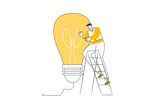 照明和电力矢量插图，为技术人员电气工作提供灯泡，灯和能源维护服务面板柜图片下载