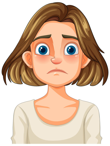 插图的女人看起来担心和悲伤图片下载