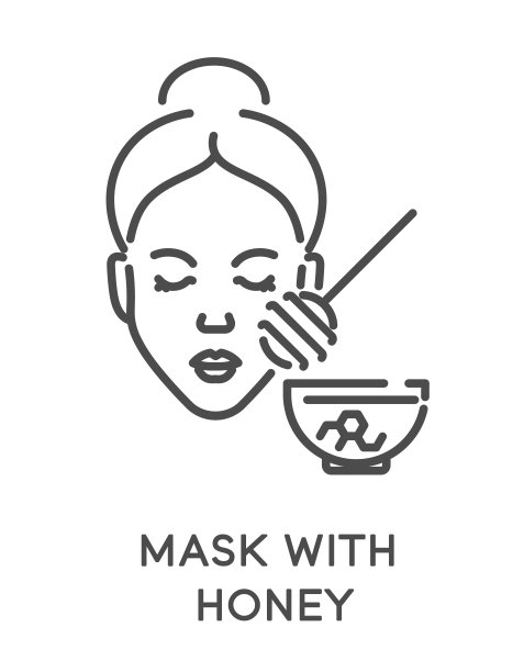 蜂蜜面膜隔离线性图标，治疗皮肤干燥图片下载