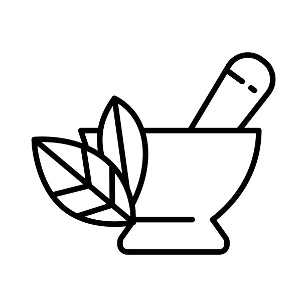 草药面膜，spa美容院，隔离线性皮肤治疗图标图片下载