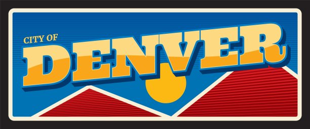 美国丹佛市复古旅游板块图片下载