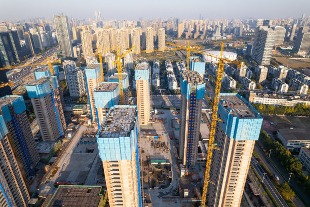 航拍城市建筑工地图片下载