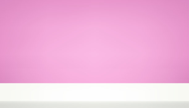 粉红色和白色的工作室背景。粉红色和白色背景空房间工作室与桌子。在网站上销售产品的空间。图片下载