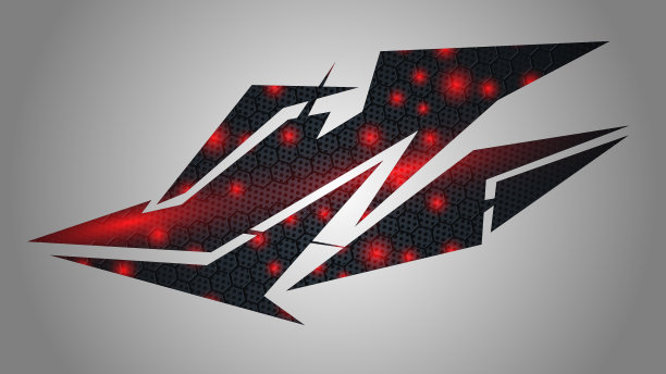 喷火汽车贴纸。六边形图案的赛车运动条纹。图片下载