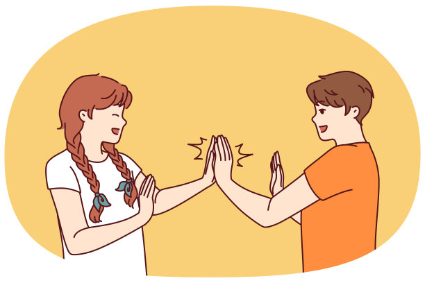 孩子们拍手大笑，享受着青少年的友谊和快乐的童年图片下载