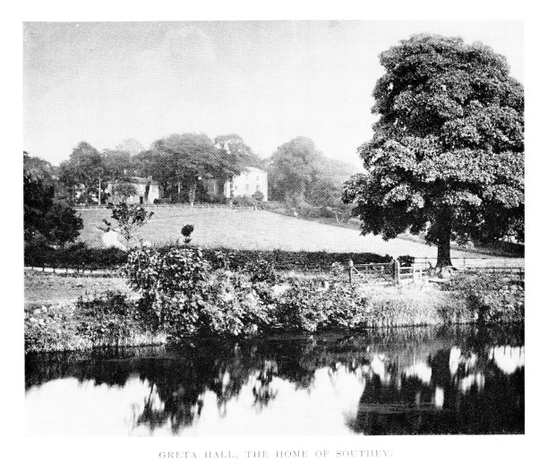 诗人罗伯特·索西和塞缪尔·泰勒·柯勒律治大会堂，英国，英格兰，凯瑟克图片下载