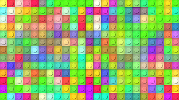 彩色块块。彩色砖块几何背景。一套塑料建筑的细节。由许多彩色砖块制成的建筑套装图片下载