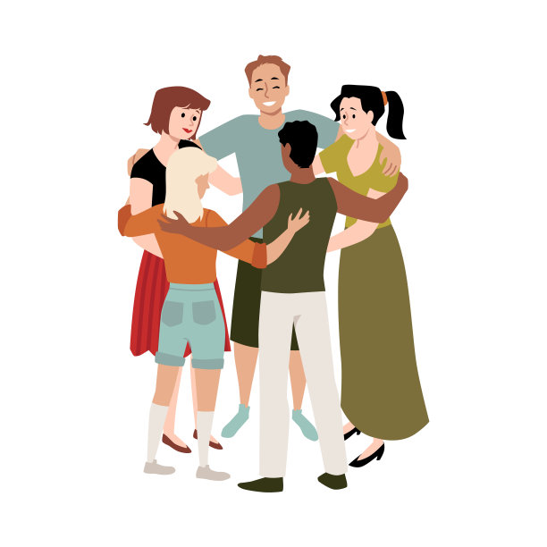 一群人围成一圈。图片下载