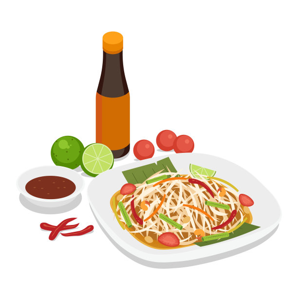 木瓜沙拉菜单插图图片下载