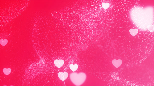 无缝图案与心。浪漫的奶油桃色背景纺织品，壁纸，织物，设计图片下载