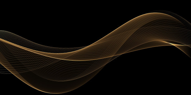 动态潮流简单的金色流体色梯度抽象的酷背景与重叠的线条效果图片下载