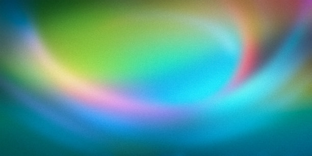 抽象的渐变背景，具有绿色，蓝色，粉红色和黄色的鲜艳色调，无缝融合，创造出一个动态和视觉上迷人的设计，给人耳目一新的感觉图片下载