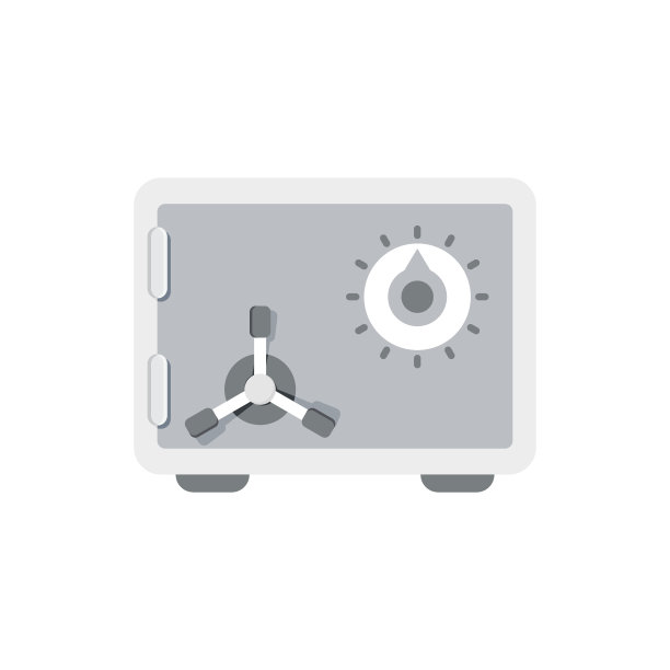 金属银行安全图标在平面风格。货币库矢量插图上孤立的背景。仓储标牌经营理念。图片下载