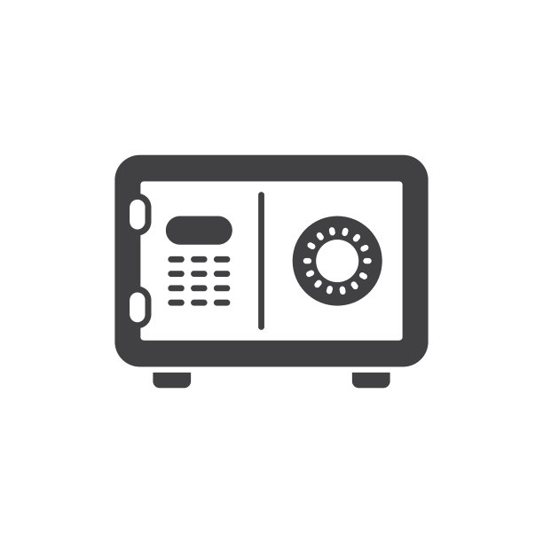 金属银行安全图标在平面风格。货币库矢量插图上孤立的背景。仓储标牌经营理念。图片下载