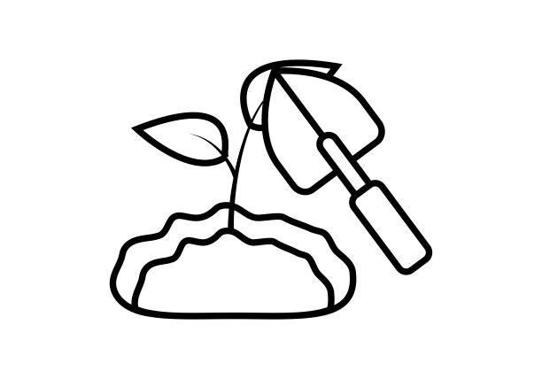 植物和铲园艺黑色图标图片下载