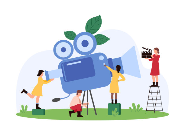 录像和电影，电视节目和报告文学制作，用摄影机拍摄小人的电影图片下载