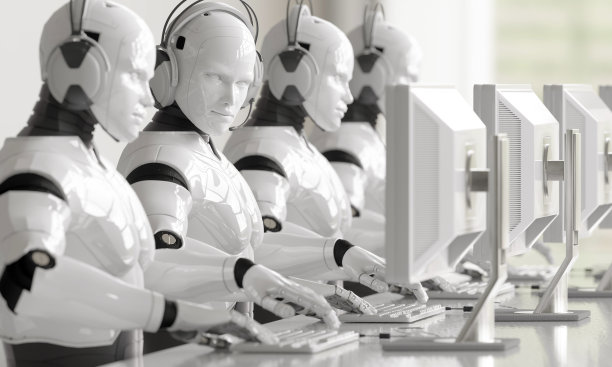 计算机人工智能客户服务概念3d渲染图片下载