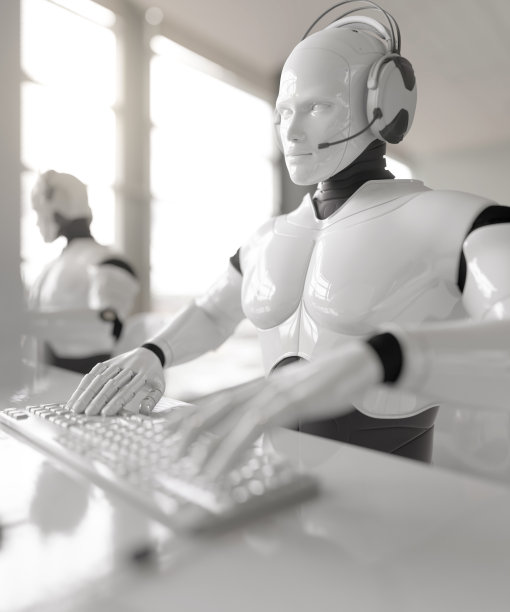 计算机人工智能客户服务概念3d渲染图片下载