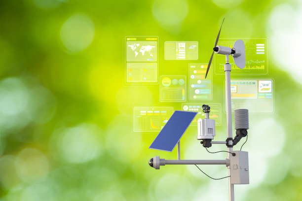 具有数字图形界面的气象站图片下载