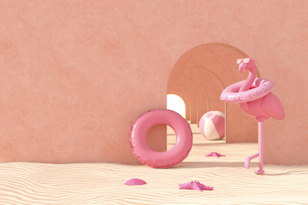 暑假海滩背景与走廊到太阳图片下载