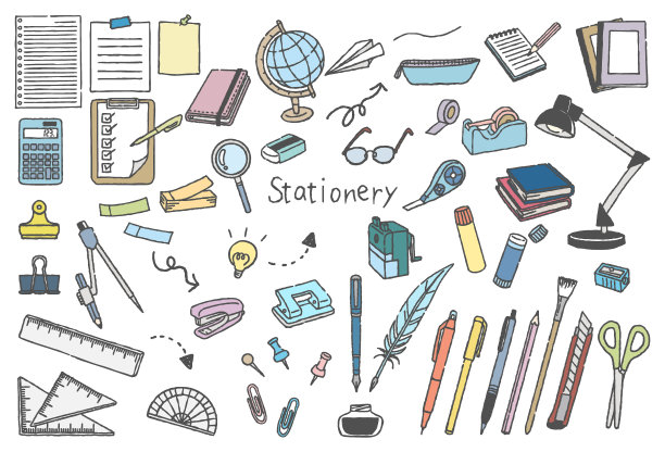 文具插图集-手画线画图片下载