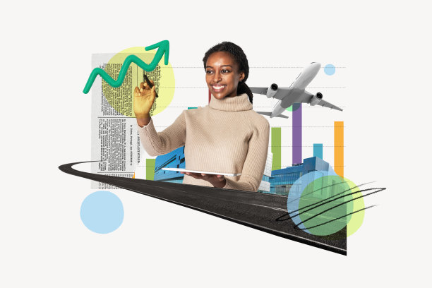 国际商务，经济增长拼贴图片下载