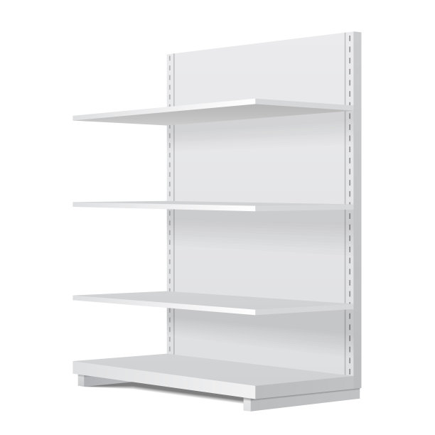 3d空橱窗展示与零售货架。模拟。向量图片下载