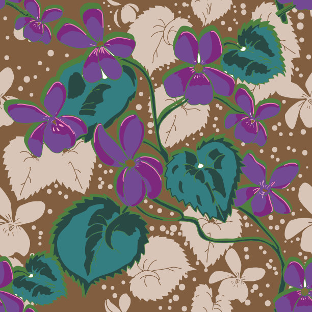 野紫罗兰每年都装饰着我的院子。这种紫色野花在奶油色背景上的拖尾图案的灵感来自我旁边的院子。图片下载