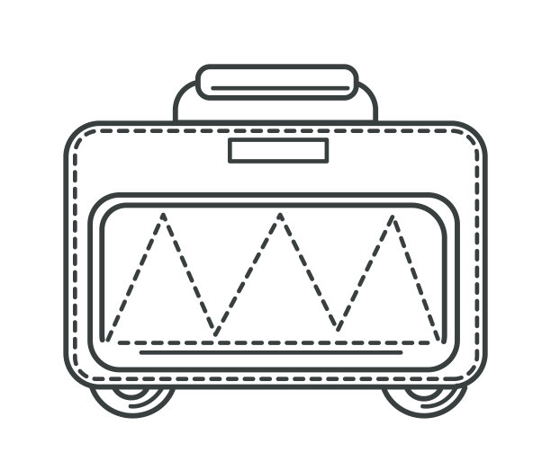 手提箱或旅行箱，带轮子的袋子，旅行行李，孤立的图标图片下载