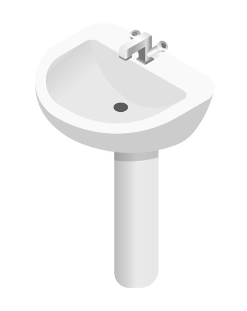 有冷热水的水槽和水龙头，浴室家具图片下载