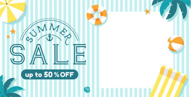 夏季销售矢量横幅插图图片下载
