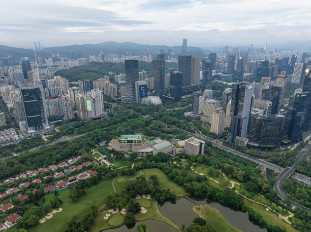 中国深圳全景天际线航拍照片图片下载