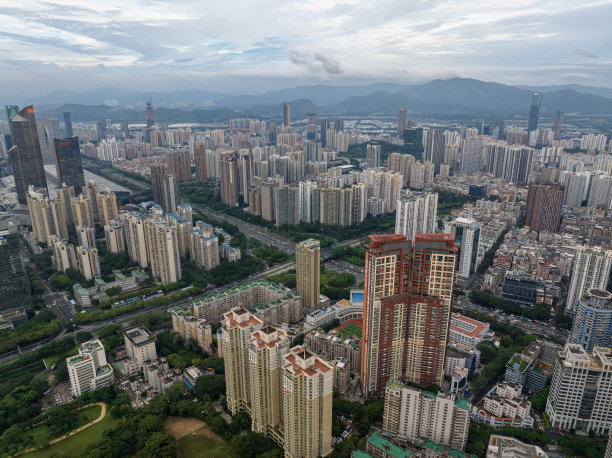 中国深圳全景天际线航拍照片图片下载
